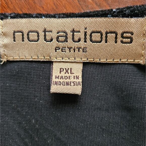 Notations Top Black Aqua Rhinestone Beaded Twofer Crushed Velvet Wrap Buckle PXL - Picture 9 of 11